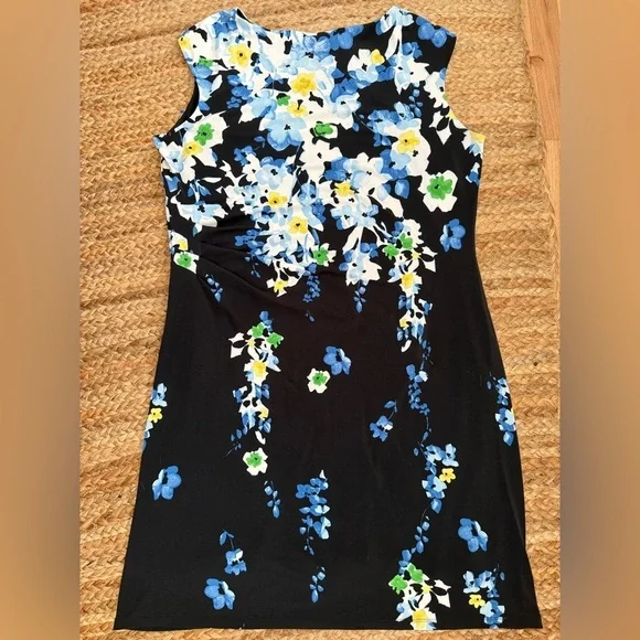 Lauren Ralph Lauren 24W Black & White Floral Stretchy Sleeveless Dress - Picture 6 of 6